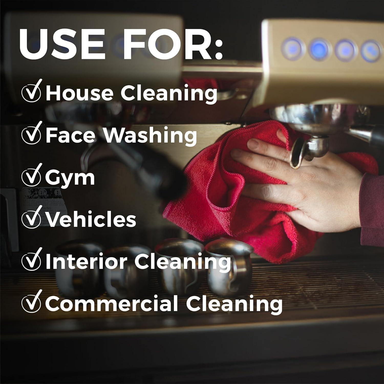 imageThe Rag Company  AllPurpose Microfiber Terry Cleaning Towels  Commercial Grade Highly Absorbent LintFree StreakFree Kitchens Bathrooms Offices 300gsm 16in x 16in Pink 12PackGrey