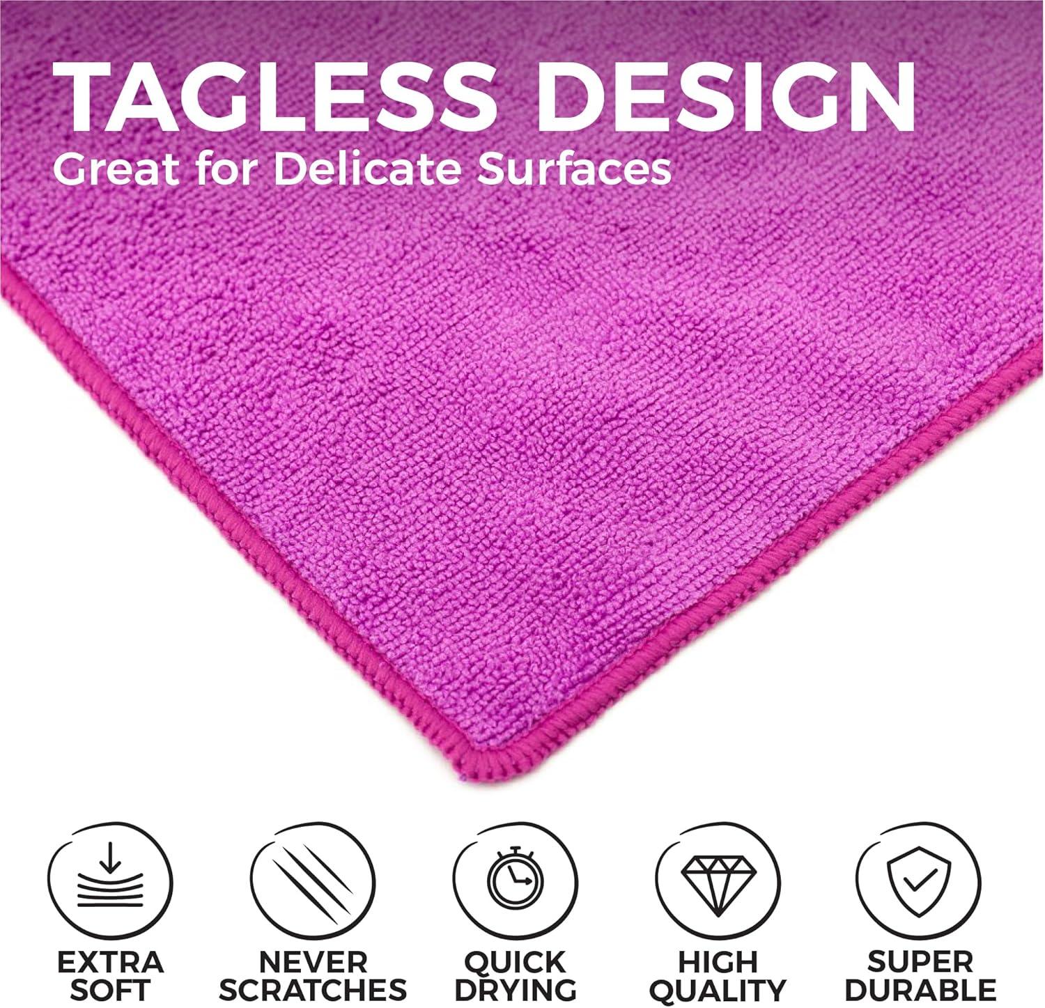 imageThe Rag Company  AllPurpose Microfiber Terry Cleaning Towels  Commercial Grade Highly Absorbent LintFree StreakFree Kitchens Bathrooms Offices 300gsm 16in x 16in Lavender 12Pack