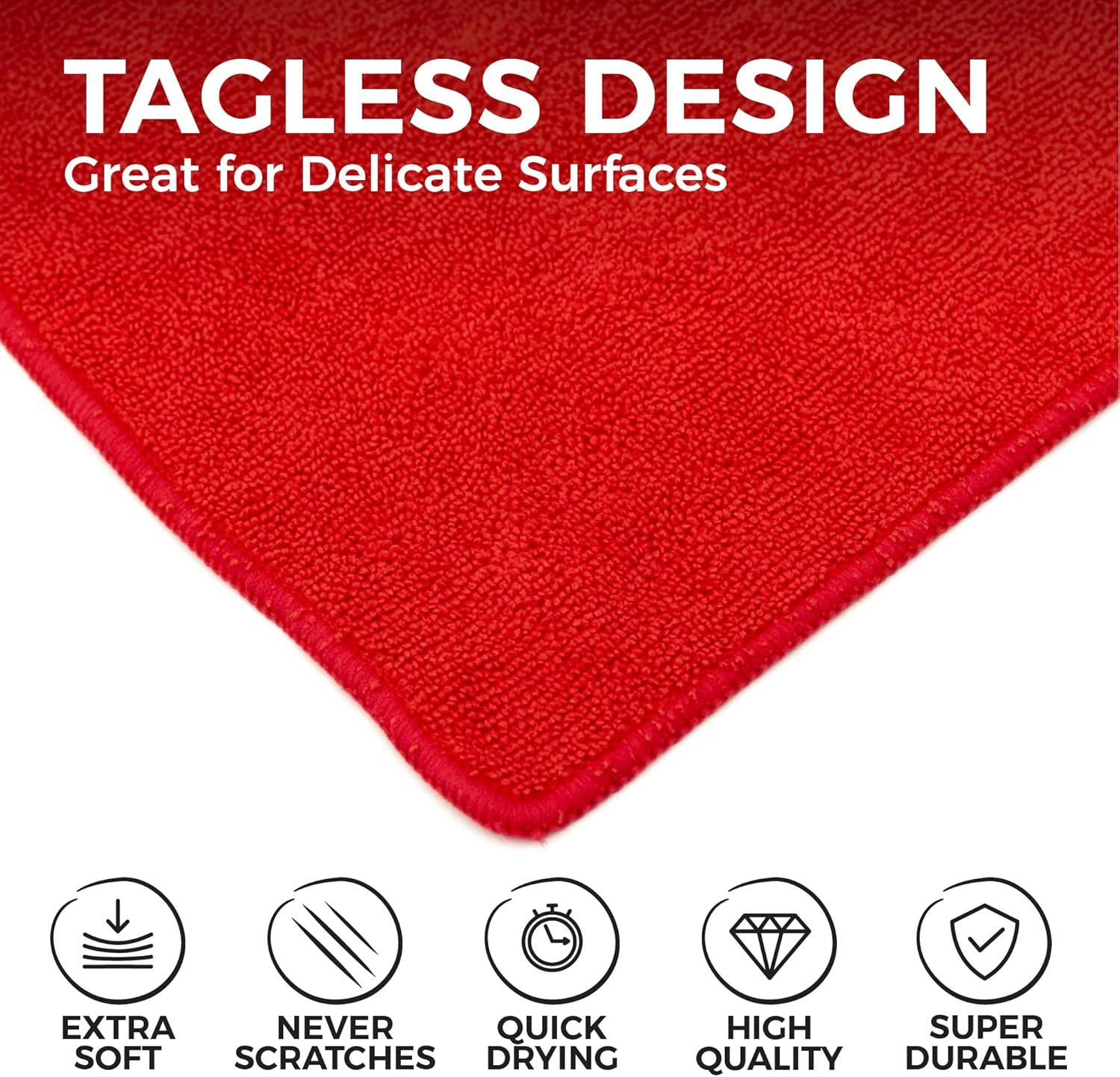 imageThe Rag Company  AllPurpose Microfiber Terry Cleaning Towels  Commercial Grade Highly Absorbent LintFree StreakFree Kitchens Bathrooms Offices 300gsm 16in x 16in Pink 12PackRed