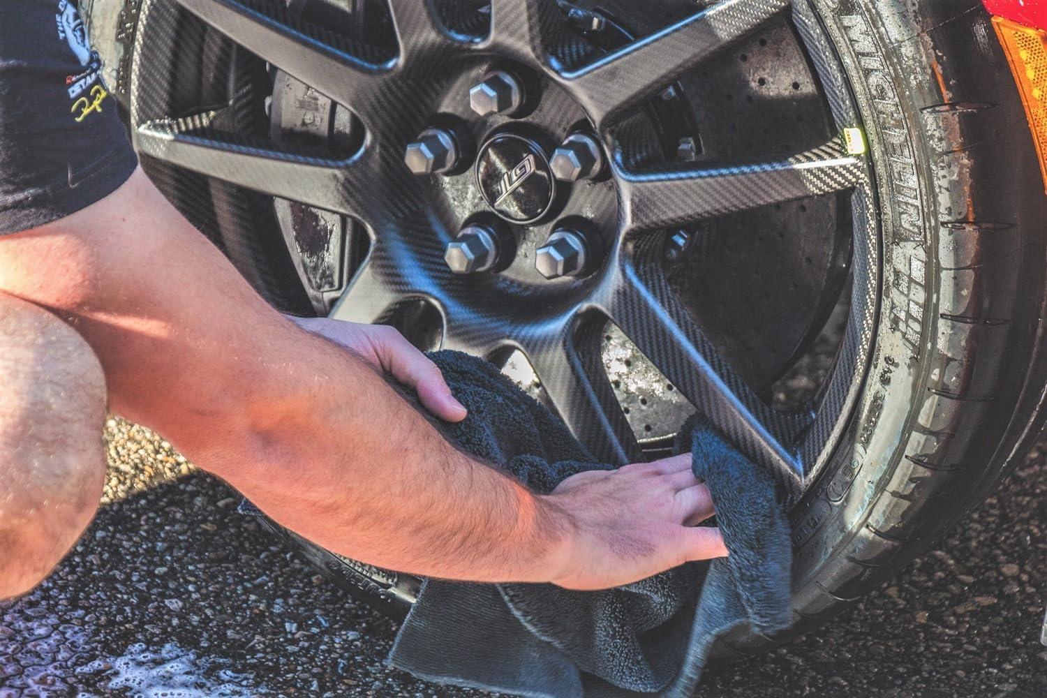 imageThe Rag Company  Creature Edgeless Auto Detailing Towels 10Pack Professional 7030 Blend DualPile Plush Microfiber Buffing ampamp Polishing 420gsm 16in x 16in Lime GreenRoyal Blue