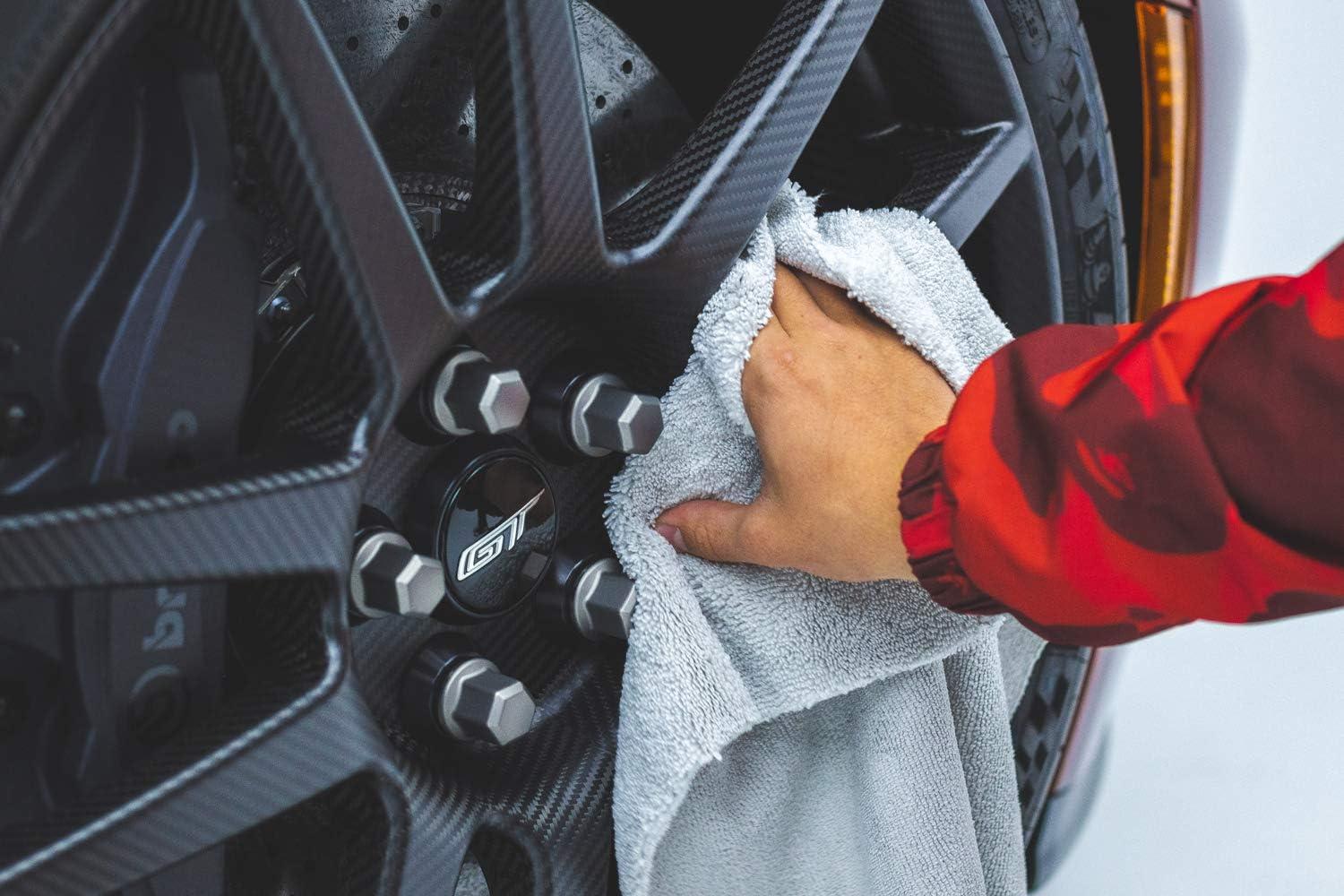 imageThe Rag Company  Creature Edgeless Auto Detailing Towels 10Pack Professional 7030 Blend DualPile Plush Microfiber Buffing ampamp Polishing 420gsm 16in x 16in Lime GreenIce Grey