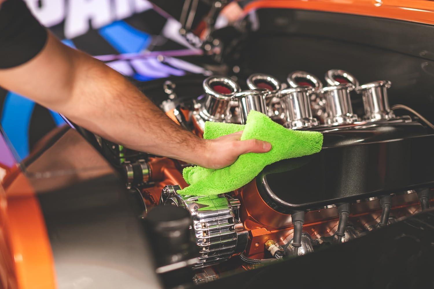 imageThe Rag Company  Creature Edgeless Auto Detailing Towels 10Pack Professional 7030 Blend DualPile Plush Microfiber Buffing ampamp Polishing 420gsm 16in x 16in Lime GreenLime Green