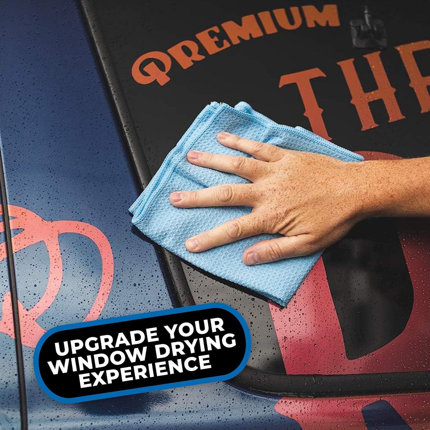 imageThe Rag Company  Dry Me A River  Professional Korean 7030 Blend Microfiber WaffleWeave Drying ampamp Detailing Towels Soft Suede Edges 390gsm 16in x 24in Light Blue 3PackLight Blue