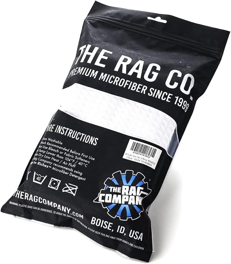 imageThe Rag Company  Dry Me A River  Professional Korean 7030 Blend Microfiber WaffleWeave Drying ampamp Detailing Towels Soft Suede Edges 390gsm 16in x 24in Light Blue 3PackWhite