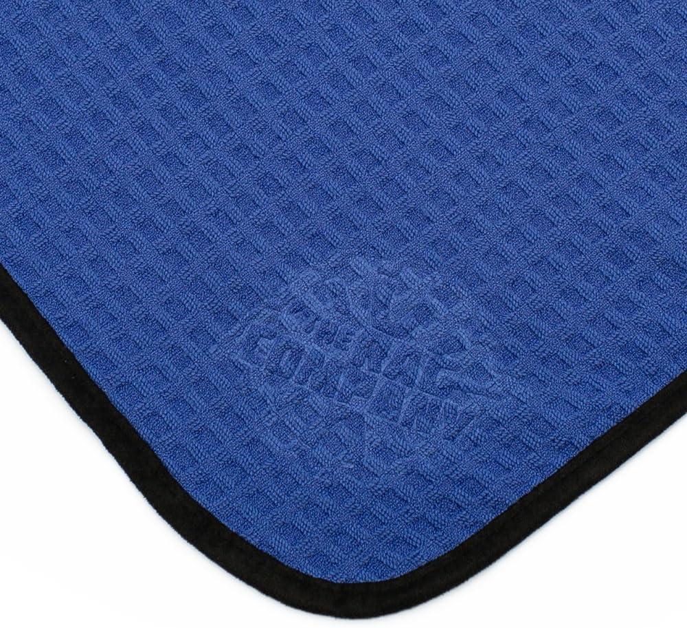 imageThe Rag Company  Dry Me A River  Professional Korean 7030 Blend Microfiber WaffleWeave Drying ampamp Detailing Towels Soft Suede Edges 390gsm 16in x 24in Light Blue 3PackRoyal Blue