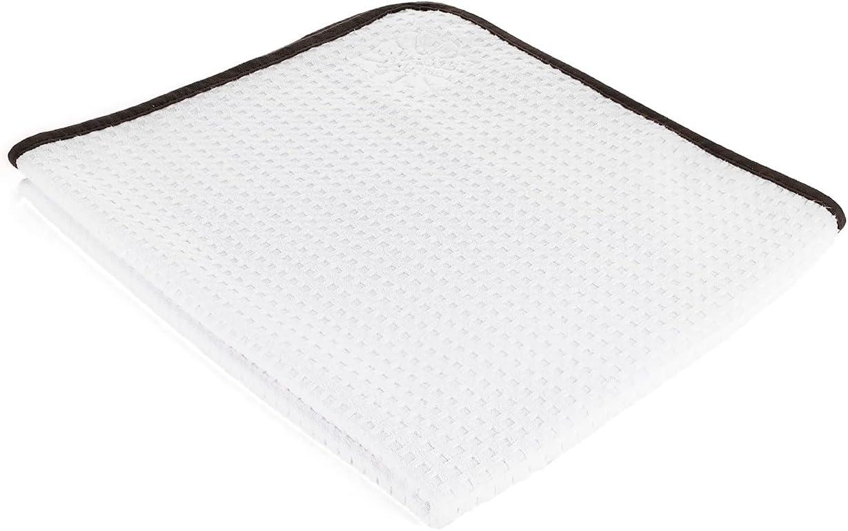 imageThe Rag Company  Dry Me A River  Professional Korean 7030 Blend Microfiber WaffleWeave Drying ampamp Detailing Towels Soft Suede Edges 390gsm 16in x 24in Light Blue 3PackWhite