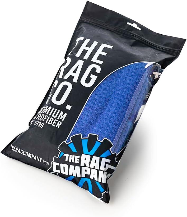 imageThe Rag Company  Dry Me A River  Professional Korean 7030 Blend Microfiber WaffleWeave Drying ampamp Detailing Towels Soft Suede Edges 390gsm 16in x 24in Light Blue 3PackRoyal Blue