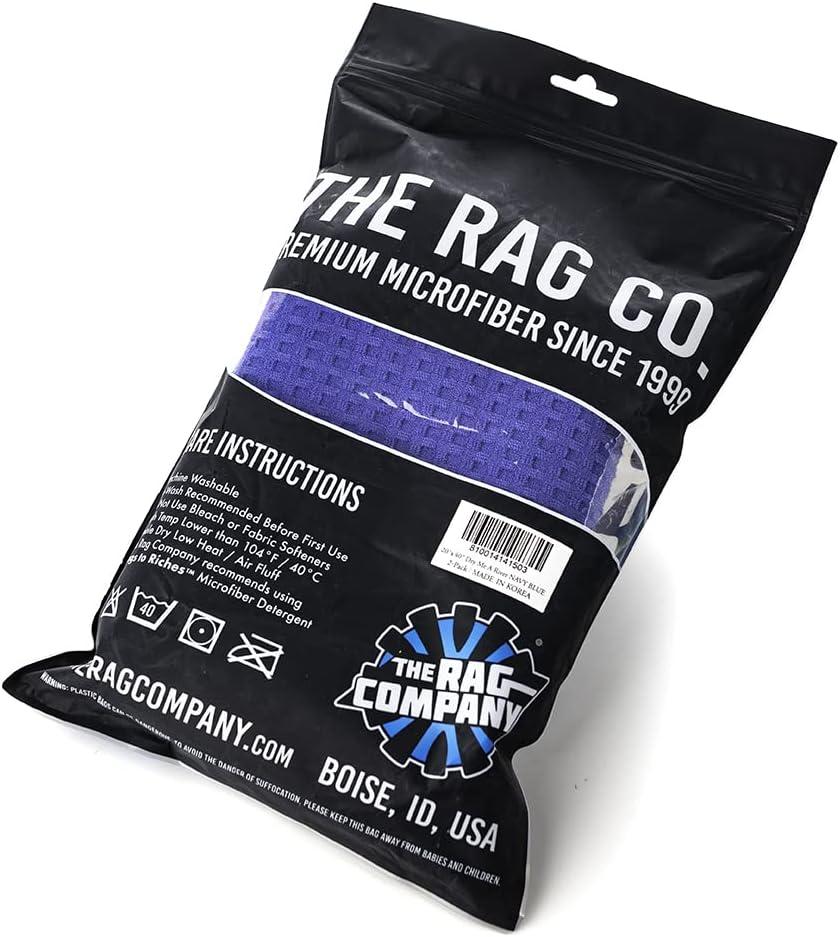 imageThe Rag Company  Dry Me A River  Professional Korean 7030 Blend Microfiber WaffleWeave Drying ampamp Detailing Towels Soft Suede Edges 390gsm 16in x 24in Light Blue 3PackRoyal Blue