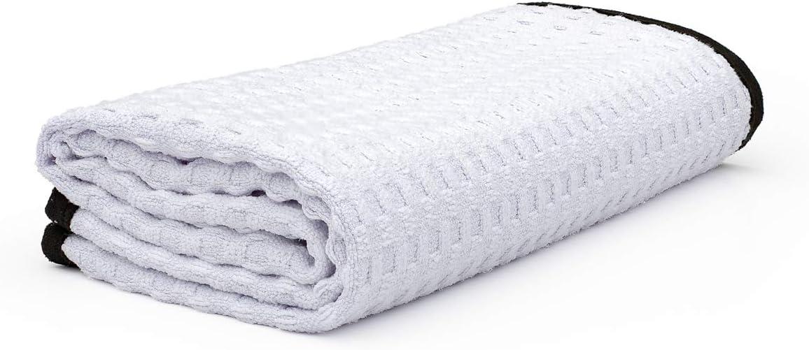 imageThe Rag Company  Dry Me A River  Professional Korean 7030 Blend Microfiber WaffleWeave Drying ampamp Detailing Towels Soft Suede Edges 390gsm 16in x 24in Light Blue 3PackWhite