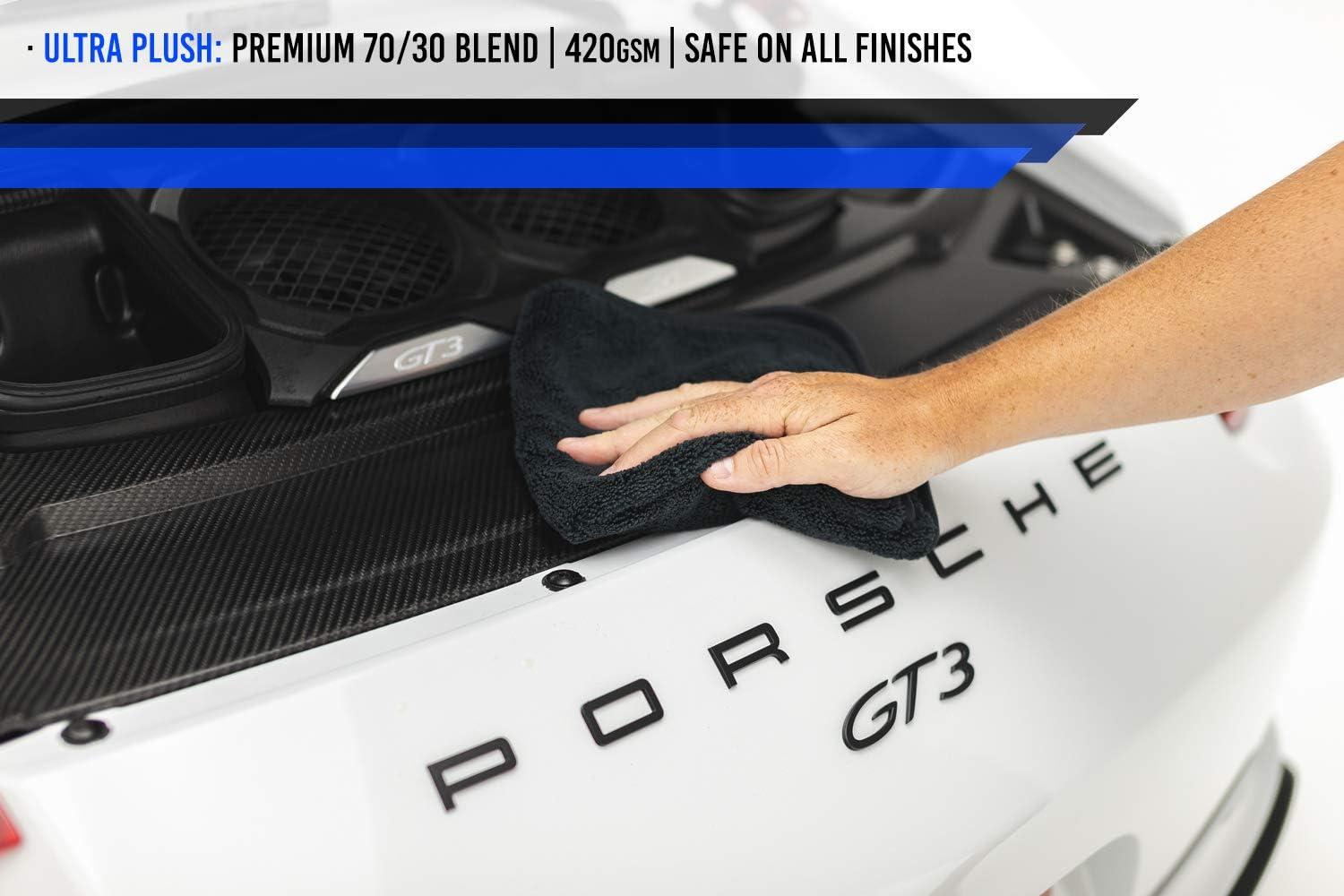 imageThe Rag Company  Drying Towels for Car Detailing  Premium Microfiber Cloth Perfect for a StreakFree Finish  Spectrum 420 Dark Pack  420 GSM 16quot x 16quot 9Pack