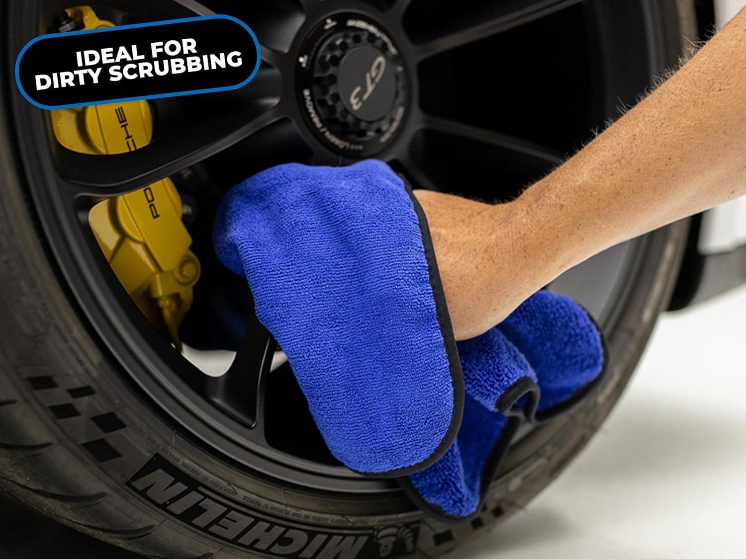 imageThe Rag Company  Drying Towels for Car Detailing  Premium Microfiber Cloth Perfect for a StreakFree Finish  Spectrum 420 Dark Pack  420 GSM 16quot x 16quot 9Pack