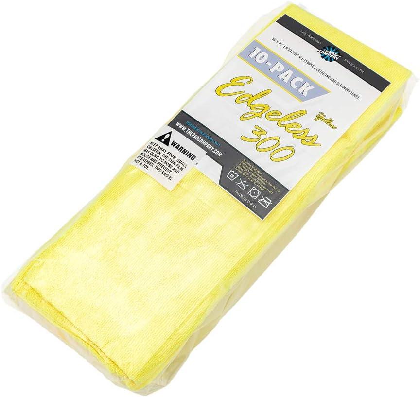 imageThe Rag Company  Edgeless 300  Microfiber Detailing Towels Perfect for Removing Polishes Sealants and Glaze Great for Interior Cleaning and Dirty Jobs 300GSM 16in x 16in Light Blue 10PackYellow