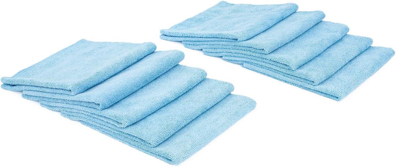 imageThe Rag Company  Edgeless 300  Microfiber Detailing Towels Perfect for Removing Polishes Sealants and Glaze Great for Interior Cleaning and Dirty Jobs 300GSM 16in x 16in Light Blue 10PackLight Blue