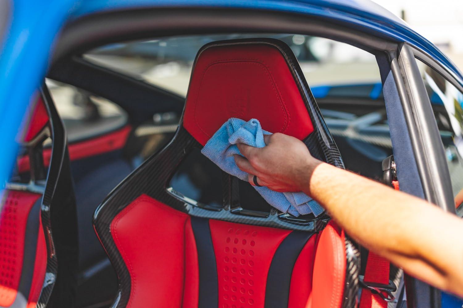 imageThe Rag Company  Edgeless 300  Microfiber Detailing Towels Perfect for Removing Polishes Sealants and Glaze Great for Interior Cleaning and Dirty Jobs 300GSM 16in x 16in Light Blue 10PackIce Grey