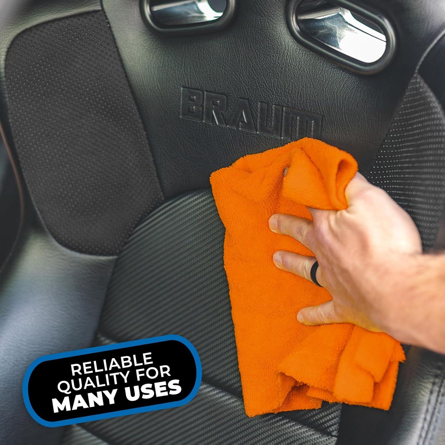 imageThe Rag Company  Edgeless 365 Microfiber Towels 10Pack Premium 7030 Blend Professional Polishing Wax Removal Auto Detailing 365gsm 16in x 16in GoldOrange