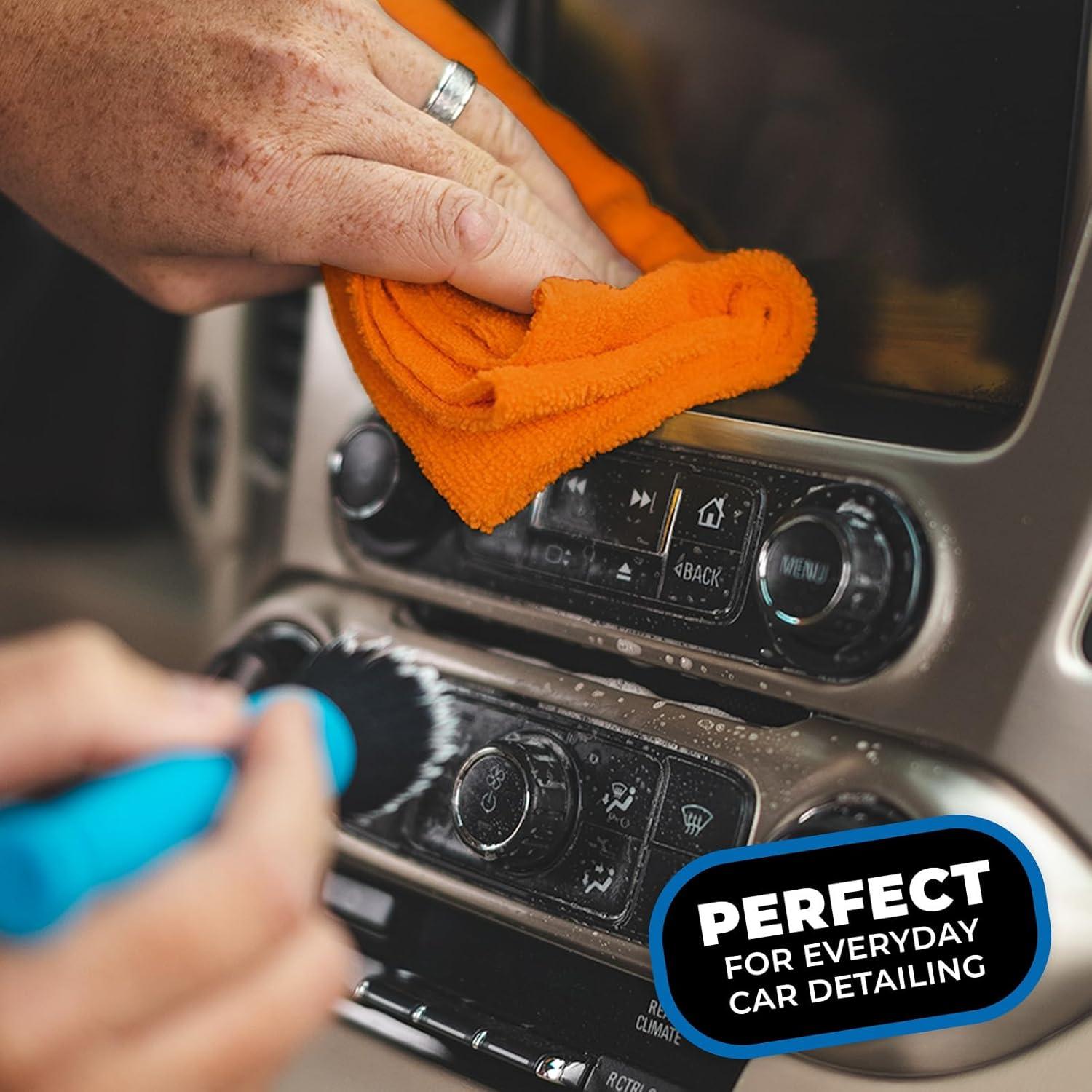 imageThe Rag Company  Edgeless 365 Microfiber Towels 10Pack Premium 7030 Blend Professional Polishing Wax Removal Auto Detailing 365gsm 16in x 16in GoldOrange