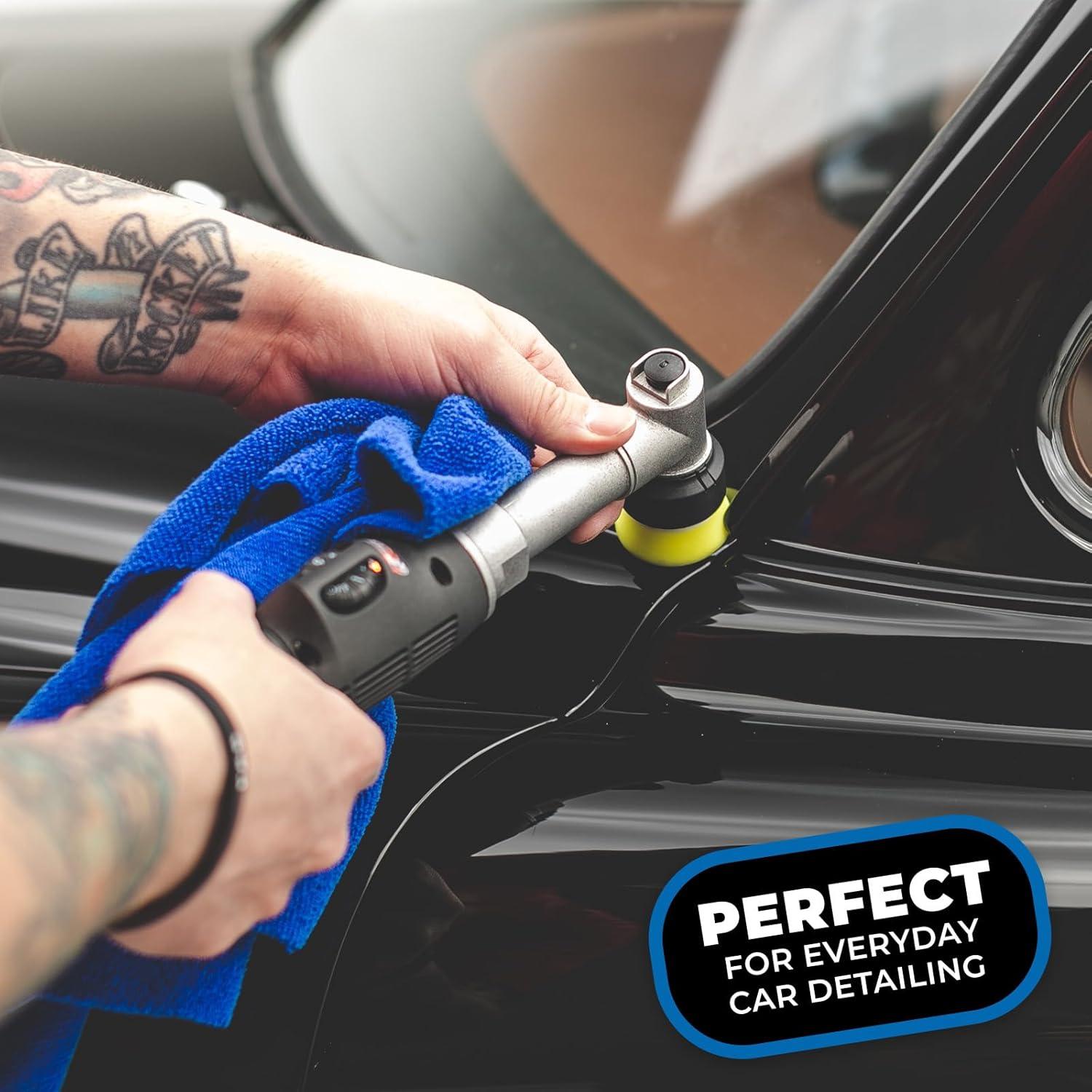 imageThe Rag Company  Edgeless 365 Microfiber Towels 10Pack Premium 7030 Blend Professional Polishing Wax Removal Auto Detailing 365gsm 16in x 16in GoldRoyal Blue