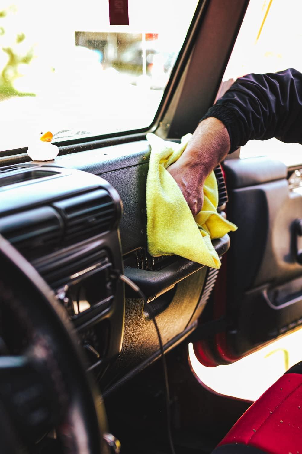 imageThe Rag Company  Off Road  The Trail Boss Pack  OffRoad Vehicle Interior Microfiber Detailing Towels Safe on Plastic Dashboards Gauges and Screens Edgeless 245gsm 16in x 16in Yellow5Pack