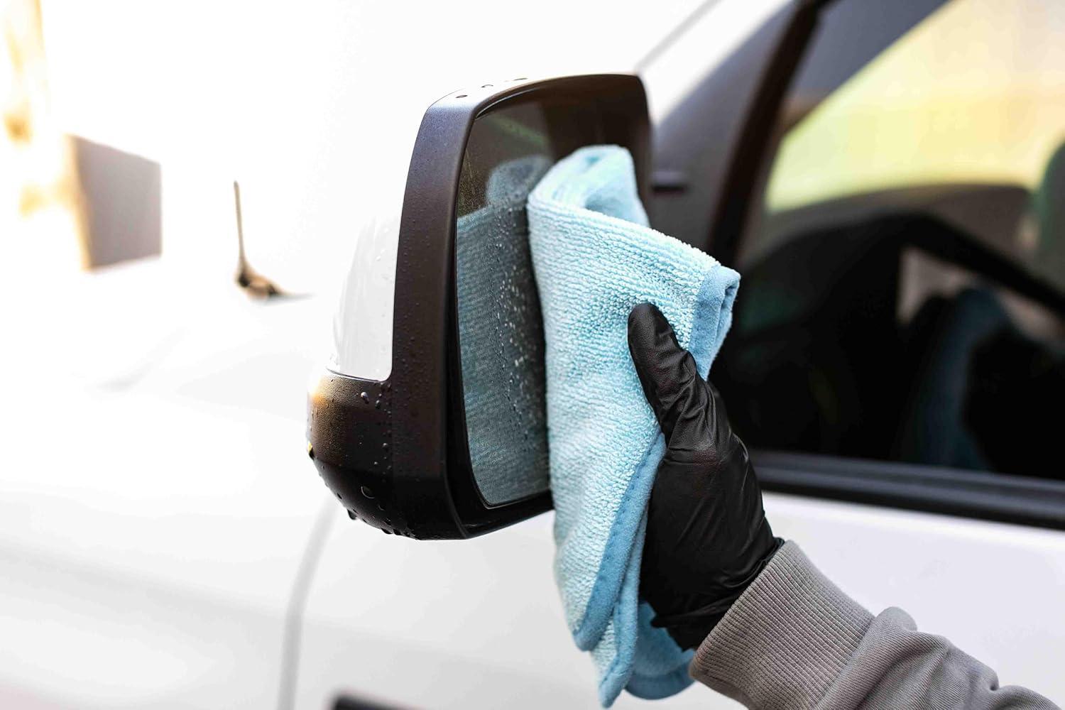 imageThe Rag Company Premium FTW Microfiber Cleaning Towels for Glass Windows Mirrors Polished Surfaces StreakFree Scratchless 16quot x16 Orange 3PackLight Blue