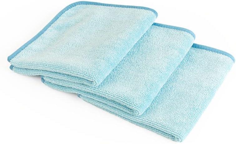 imageThe Rag Company Premium FTW Microfiber Cleaning Towels for Glass Windows Mirrors Polished Surfaces StreakFree Scratchless 16quot x16 Orange 3PackLight Blue