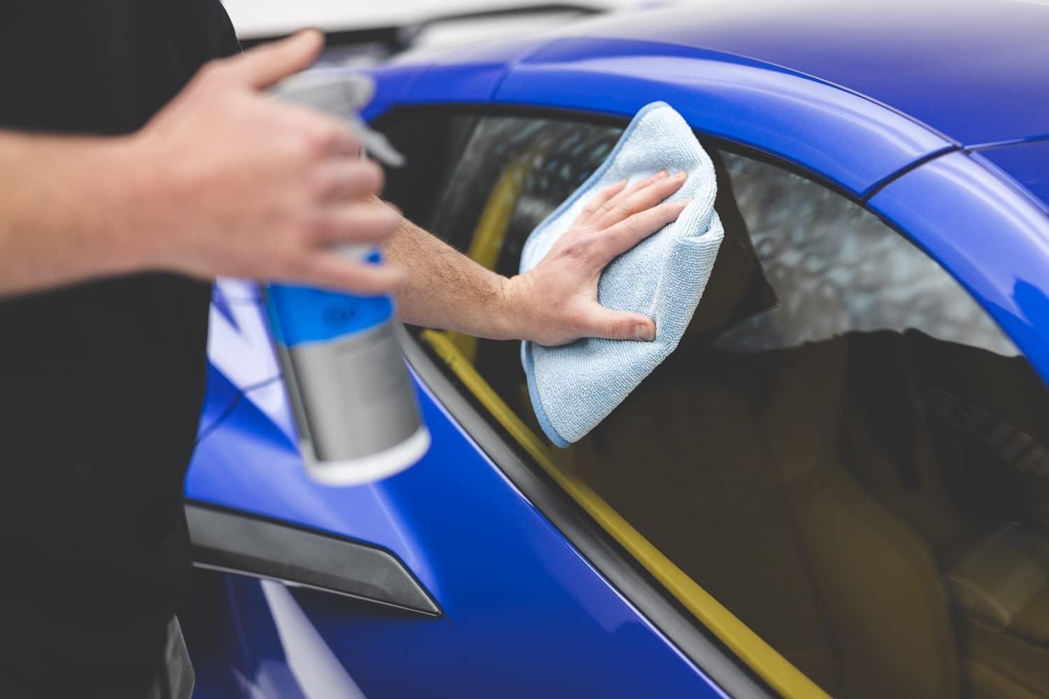 imageThe Rag Company Premium FTW Microfiber Cleaning Towels for Glass Windows Mirrors Polished Surfaces StreakFree Scratchless 16quot x16 Orange 3PackLight Blue