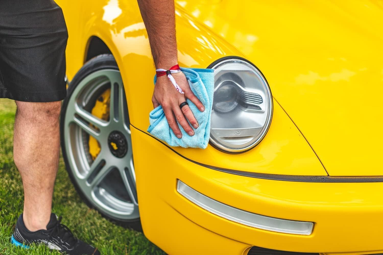 imageThe Rag Company Premium FTW Microfiber Cleaning Towels for Glass Windows Mirrors Polished Surfaces StreakFree Scratchless 16quot x16 Orange 3PackLight Blue