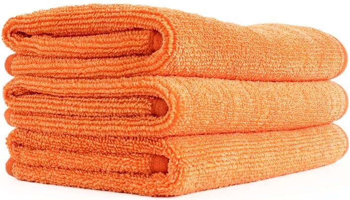 imageThe Rag Company Premium FTW Microfiber Cleaning Towels for Glass Windows Mirrors Polished Surfaces StreakFree Scratchless 16quot x16 Orange 3PackOrange