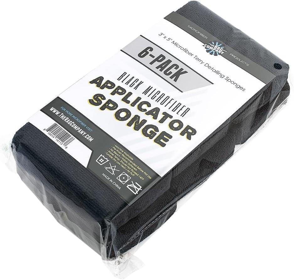 imageThe Rag Company  Premium Grade Microfiber Detailing Applicator Sponges  Versatile Detailing Tool Extra Absorbent Able to Withstand Numerous Uses 3in x 5in Black 6Pack