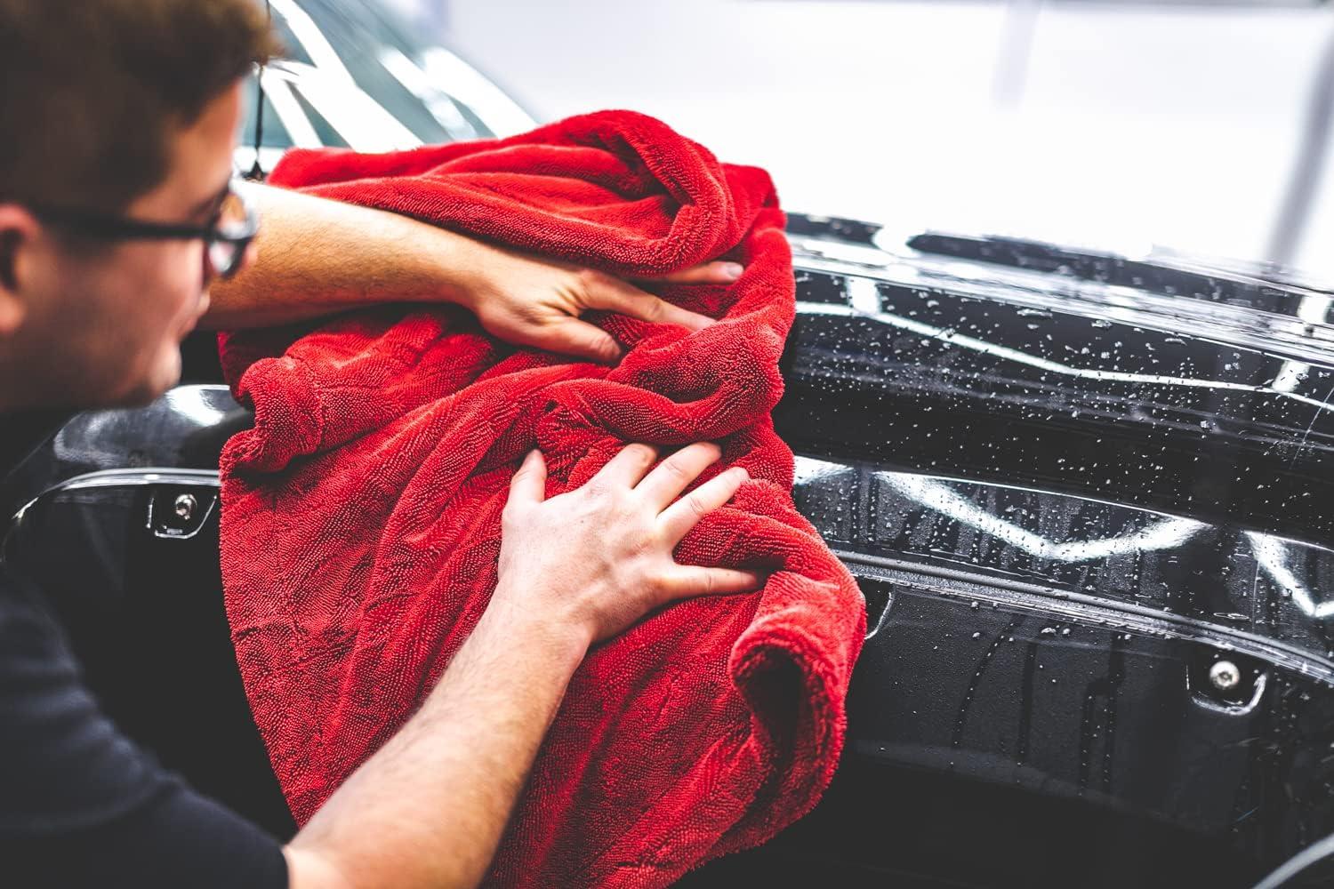 imageThe Rag Company  The 1500  Heavy Duty Car Drying Towel Perfect for Trucks Commercial Vehicles RVs Boats and More Premium 7030 Blend Twist Loop Design 1500gsm 30in x 30in Red