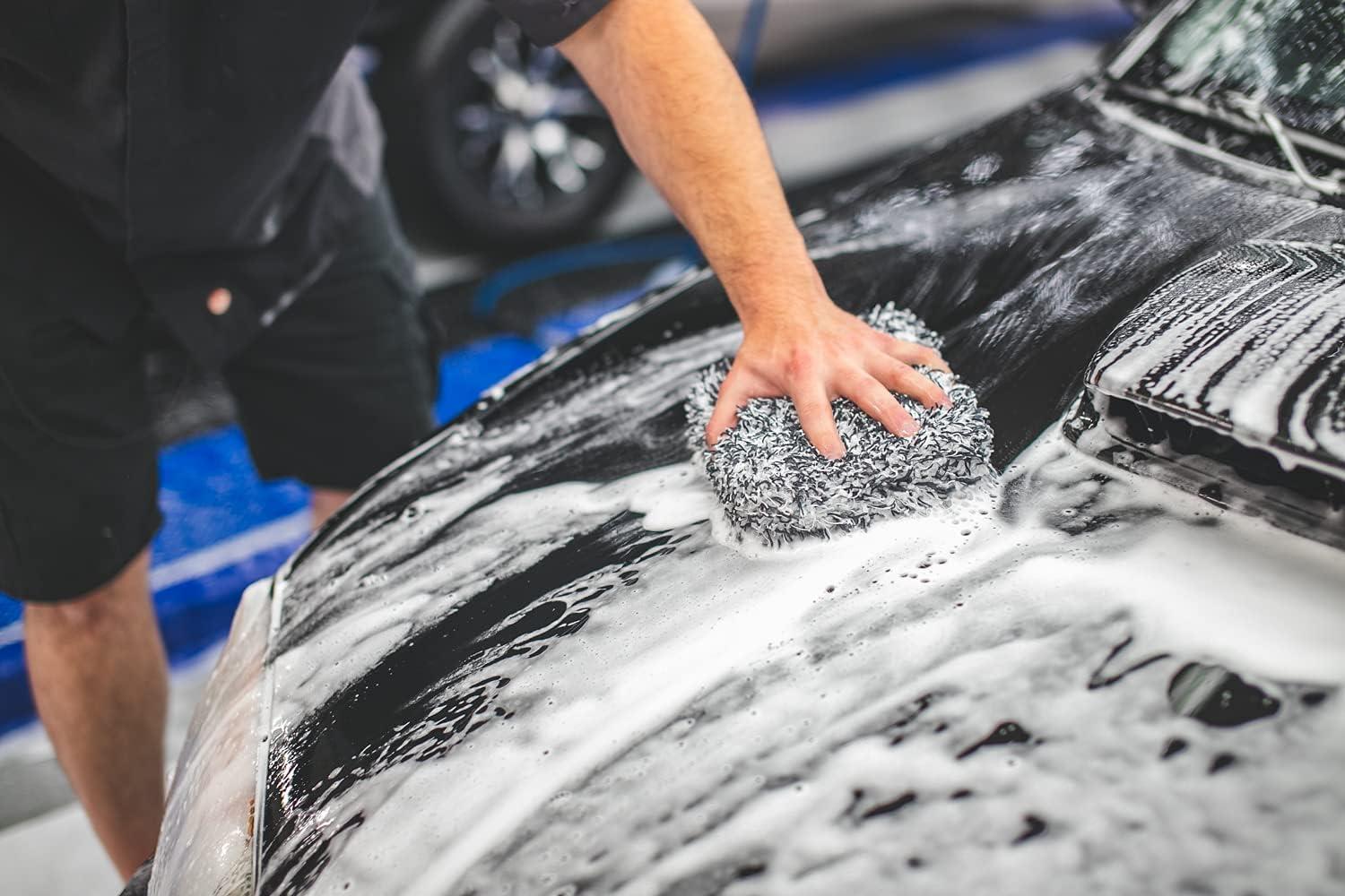 imageThe Rag Company  The Cyclone Ultra Wash Mitt  Cyclone Ultra Wash Pad 6in x 8in Combo Pack  Microfiber Blend Twist Loop Interior Liner Ideal for Foam Soap  Bucket ampamp Rinseless Washing Methods