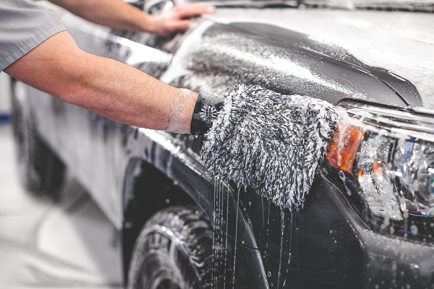 imageThe Rag Company  The Cyclone Ultra Wash Mitt  Cyclone Ultra Wash Pad 6in x 8in Combo Pack  Microfiber Blend Twist Loop Interior Liner Ideal for Foam Soap  Bucket ampamp Rinseless Washing Methods