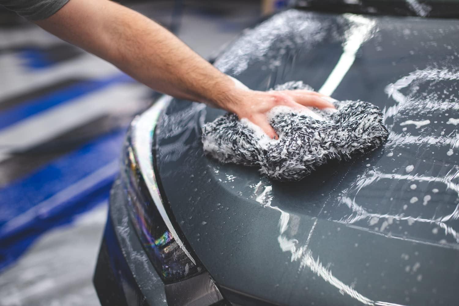 imageThe Rag Company  The Cyclone Ultra Wash Mitt 8in x 9in and Cyclone Ultra Wash Pad 10in x 10in  7030 Blend Korean Microfiber Foam Padding ScratchFree LintFree Black 2Pack