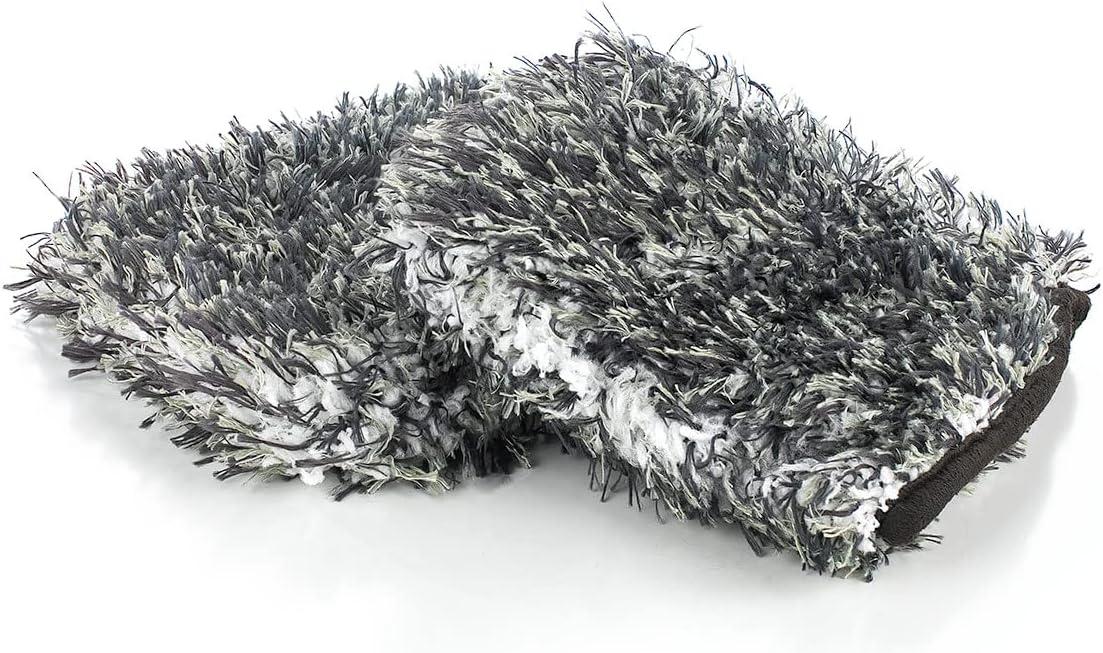 imageThe Rag Company  The Cyclone Ultra Wheel Mitt  Perfect for Wheels Grills and Tight Areas Proprietary Microfiber Blend Easily Releases Contaminates Upon Rinsing 6in x 7in BlackGrey 2PackMicrofiber