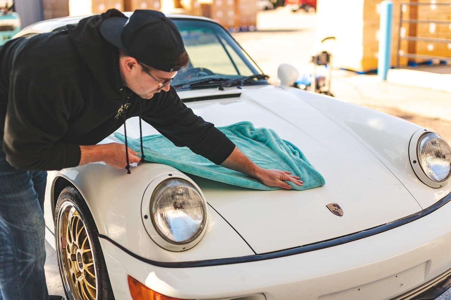 imageThe Rag Company  The Liquid8r  Absorbent 7030 Blend Microfiber Drying Towel for Cars Trucks SUVs Safe for Detailing  Scratch Free Twist Loop 1100gsm 25in x 36in Aqua BlueAqua Blue