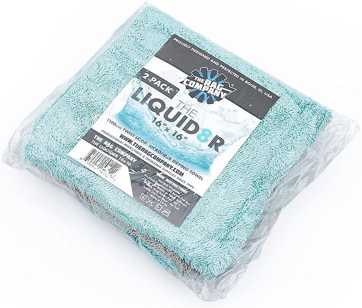 imageThe Rag Company  The Liquid8r  Absorbent 7030 Blend Microfiber Drying Towel for Cars Trucks SUVs Safe for Detailing  Scratch Free Twist Loop 1100gsm 25in x 36in Aqua BlueAqua BlueGrey