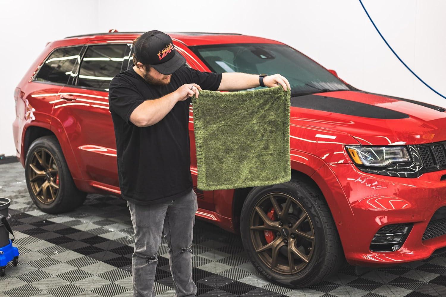 imageThe Rag Company  The Liquid8r  Absorbent 7030 Blend Microfiber Drying Towel for Cars Trucks SUVs Safe for Detailing  Scratch Free Twist Loop 1100gsm 25in x 36in Aqua BlueCamo