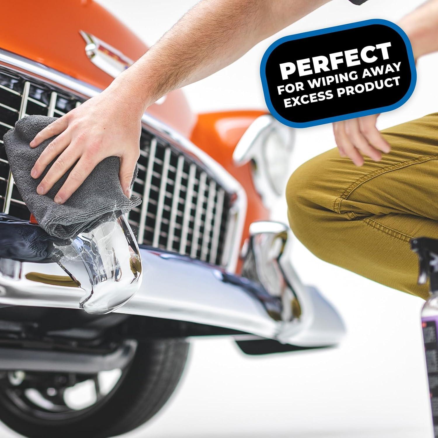 imageThe Rag Company  The Miner  Professional Metal Polishing Microfiber Towels for Cars Safe on HighEnd Wheels and Soft Metals 7030 Blend DualPile 365GSM 16in x 16in Grey 10Pack10in x 10in