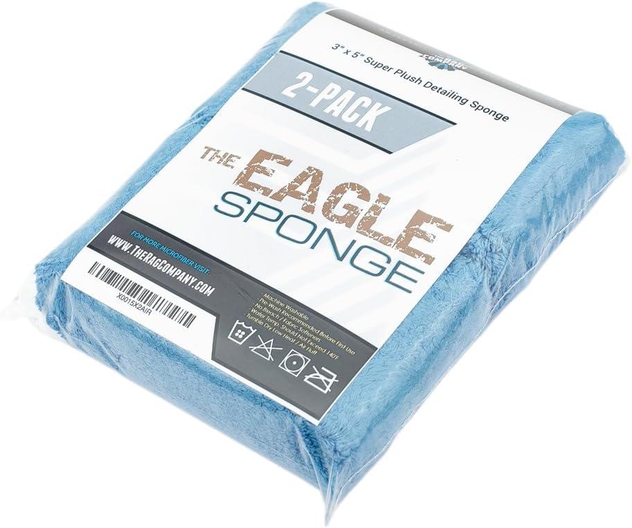 imageThe Rag Company  Ultra Premium Korean Eagle Microfiber Detailing Applicator Sponge  Versatile Detailing Tool Extra Absorbent Able to Withstand Numerous Uses 3in x 5in Blue 2Pack