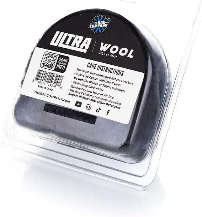 imageThe Rag Company  Ultra Wool Wheel Mitt  Wash and Scrub Wheel Faces and Details Without Scratching or Marring Car  Marino Wool  Fits Over Fingers for Easy and Comfortable Detailing 2 Pack