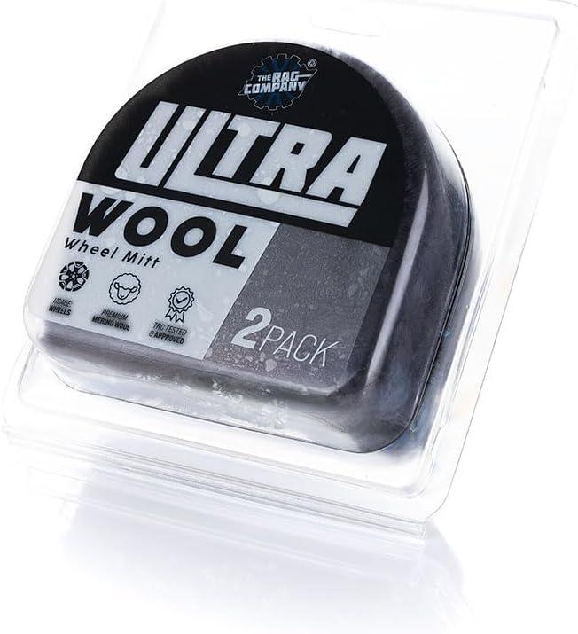 imageThe Rag Company  Ultra Wool Wheel Mitt  Wash and Scrub Wheel Faces and Details Without Scratching or Marring Car  Marino Wool  Fits Over Fingers for Easy and Comfortable Detailing 2 Pack