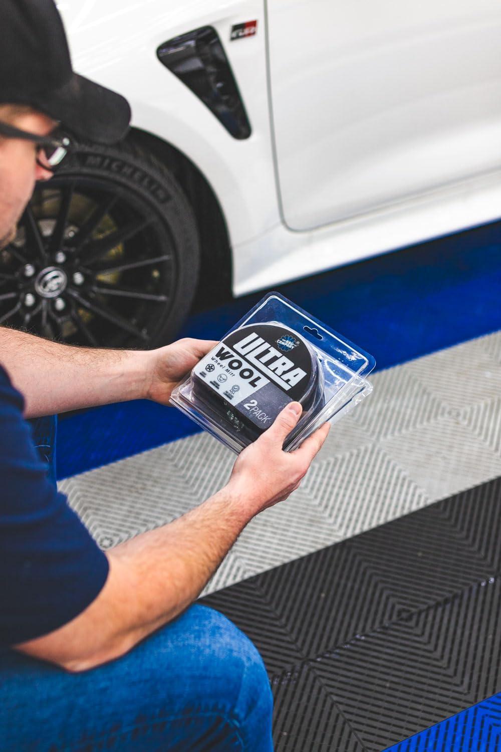 imageThe Rag Company  Ultra Wool Wheel Mitt  Wash and Scrub Wheel Faces and Details Without Scratching or Marring Car  Marino Wool  Fits Over Fingers for Easy and Comfortable Detailing 2 Pack