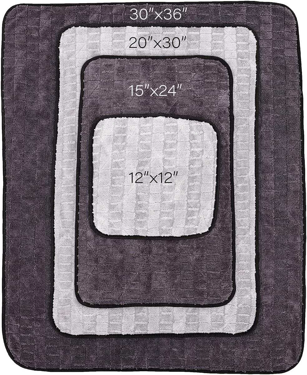 imageThe Rag Company Gauntlet Car Drying Towel  7030 Korean Microfiber Dries Faster Without Scratching 900gsm 15x24 inches Ice GreyGrey 2Pack12in x 12in