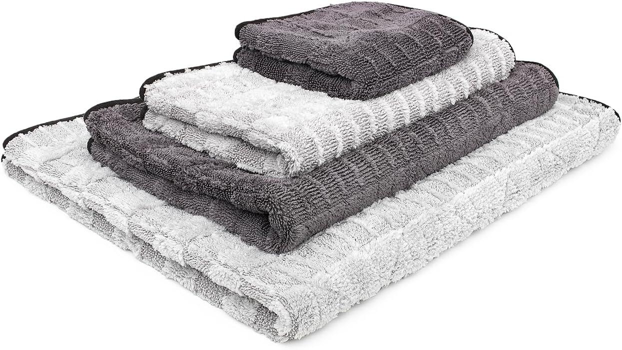 imageThe Rag Company Gauntlet Car Drying Towel  7030 Korean Microfiber Dries Faster Without Scratching 900gsm 15x24 inches Ice GreyGrey 2Pack30in x 36in