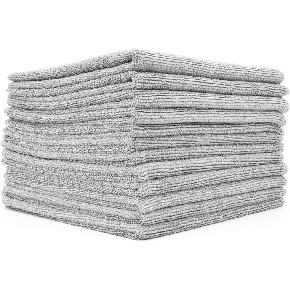 imageThe Rag Company  AllPurpose Microfiber Terry Cleaning Towels  Commercial Grade Highly Absorbent LintFree StreakFree Kitchens Bathrooms Offices 300gsm 16in x 16in Pink 12PackIce Grey