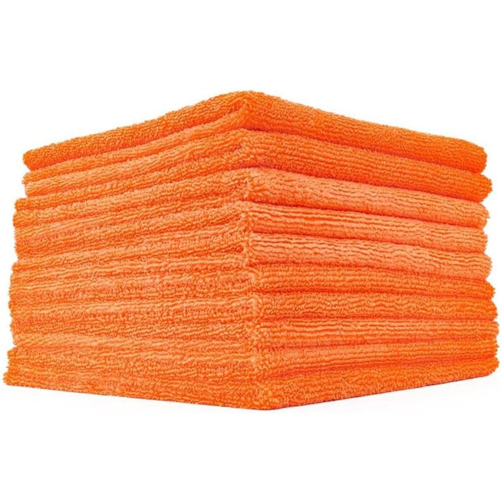 imageThe Rag Company  Edgeless 365 Microfiber Towels 10Pack Premium 7030 Blend Professional Polishing Wax Removal Auto Detailing 365gsm 16in x 16in GoldOrange