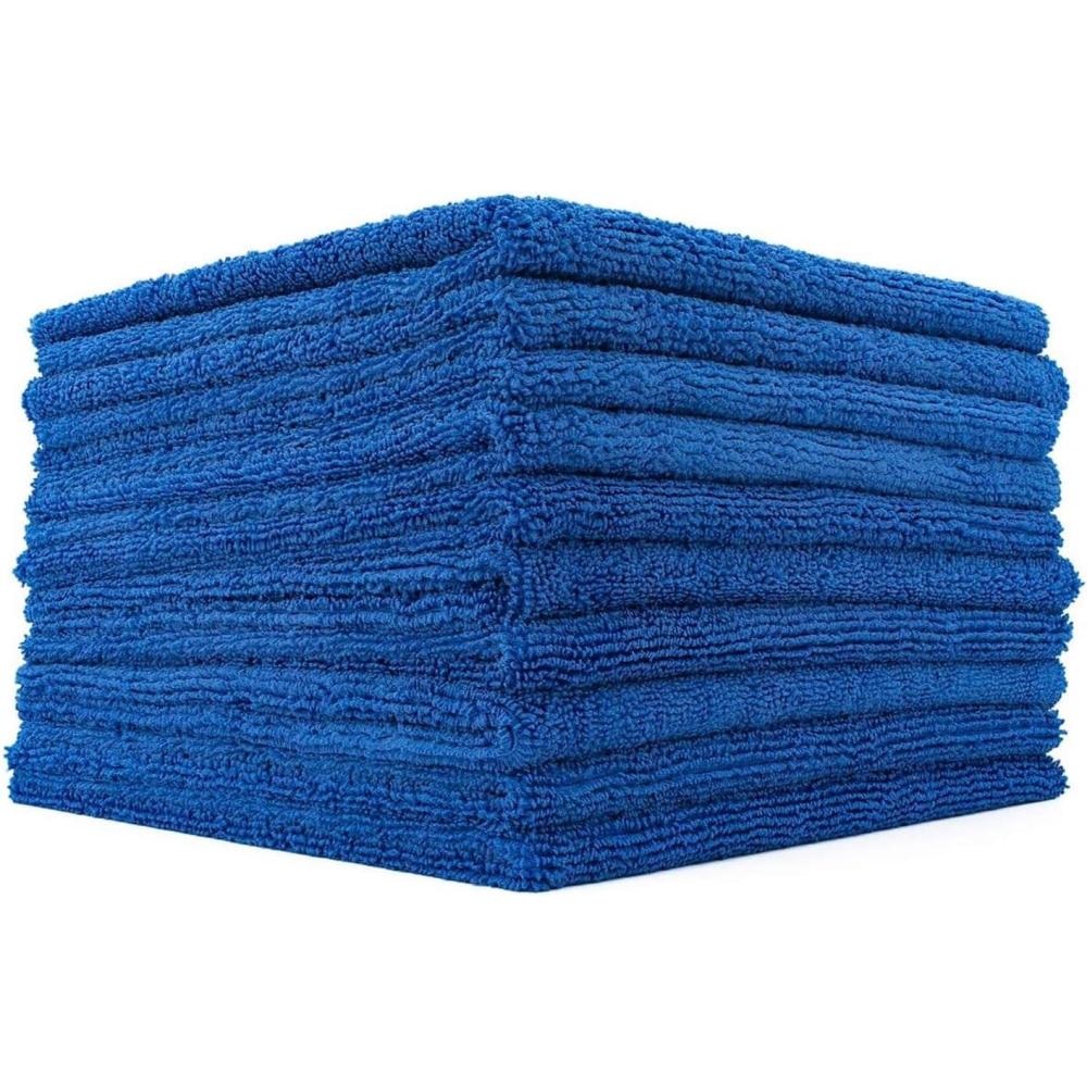 imageThe Rag Company  Edgeless 365 Microfiber Towels 10Pack Premium 7030 Blend Professional Polishing Wax Removal Auto Detailing 365gsm 16in x 16in GoldRoyal Blue