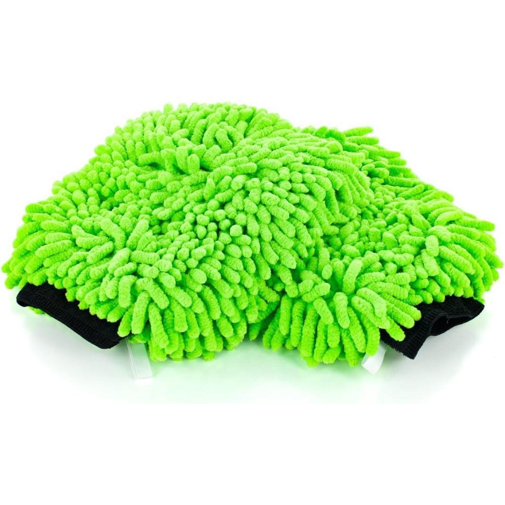 imageThe Rag Company  Premium Chenille Microfiber Knobby Wash Mitts  Perfect for Car Washing and Detailing ScratchFree LintFree DoubleSided Plush and Absorbent Lime Green  Blue 2PackLime Green