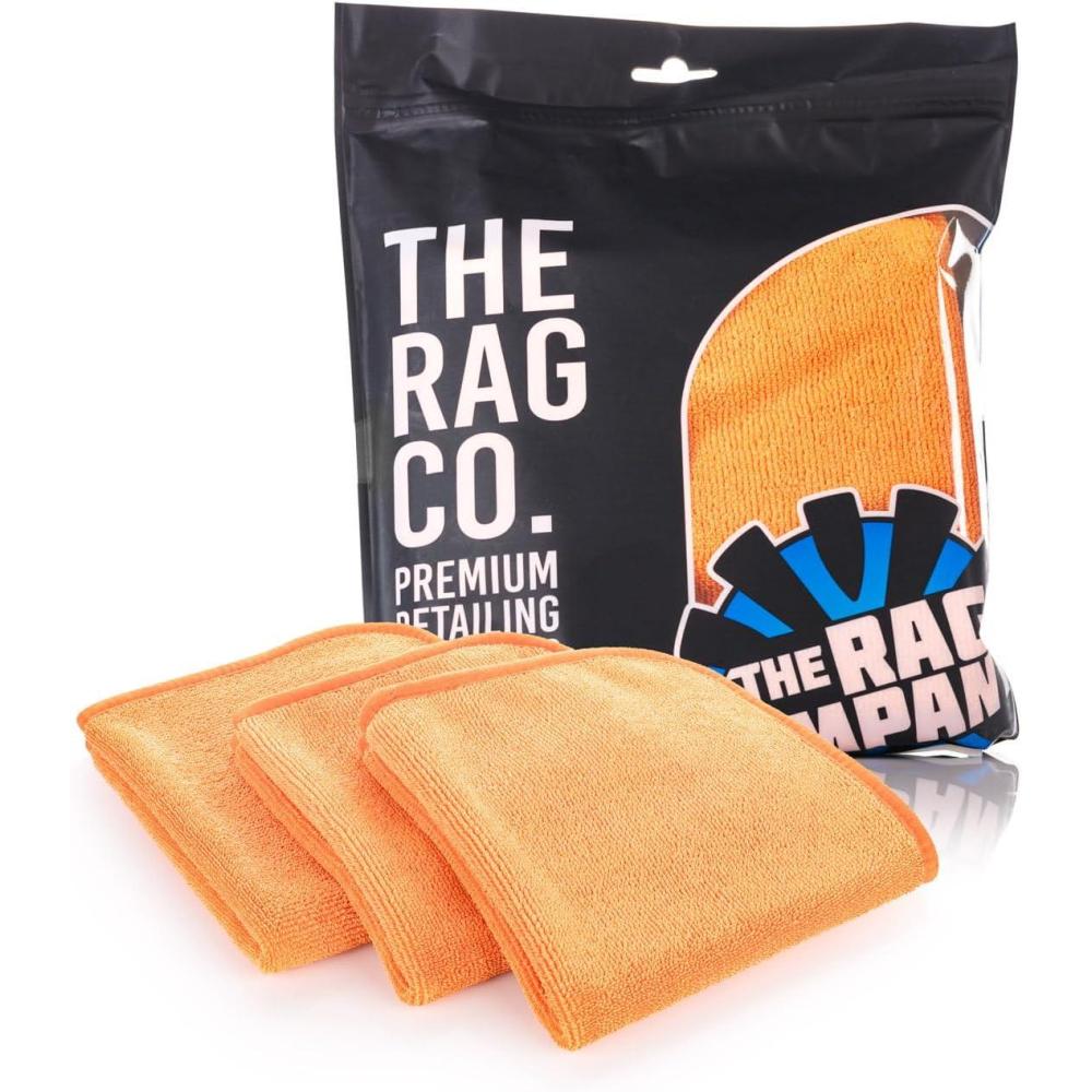 imageThe Rag Company Premium FTW Microfiber Cleaning Towels for Glass Windows Mirrors Polished Surfaces StreakFree Scratchless 16quot x16 Orange 3PackOrange