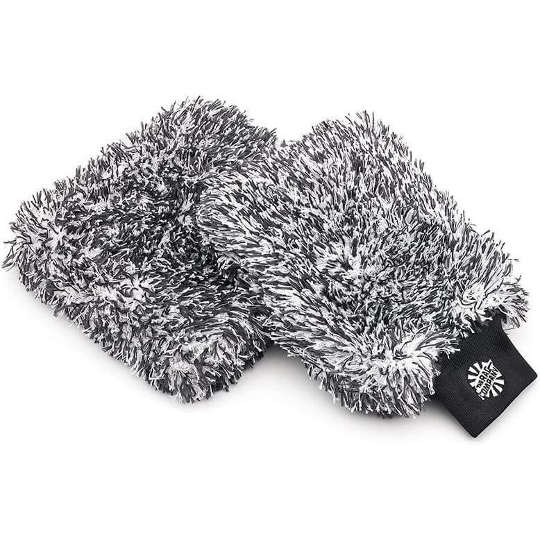 imageThe Rag Company  The Cyclone Ultra Wash Mitt 8in x 9in and Cyclone Ultra Wash Pad 10in x 10in  7030 Blend Korean Microfiber Foam Padding ScratchFree LintFree Black 2Pack