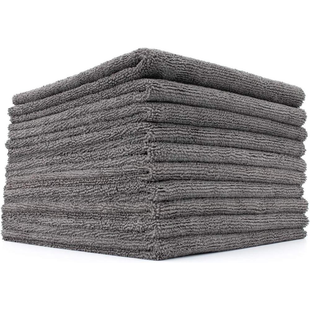 imageThe Rag Company  The Miner  Professional Metal Polishing Microfiber Towels for Cars Safe on HighEnd Wheels and Soft Metals 7030 Blend DualPile 365GSM 16in x 16in Grey 10Pack16in x 16in